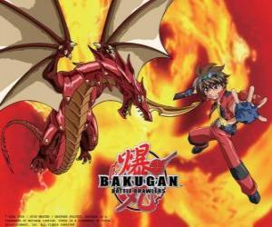 Puzle Dan Kuso a jeho Bakugan Pyrus Drago opatrovníka