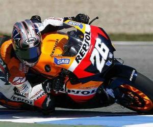 Puzle Dani Pedrosa pilotní jeho Moto GP