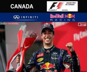 Puzle Daniel RICCIARDI slaví vítězství v Grand Prix Kanady 2014