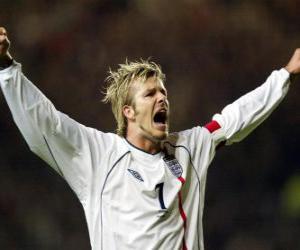 Puzle David Beckham slaví cíl