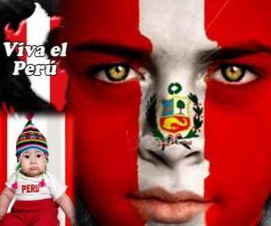 Puzle Den nezávislosti Peru, 28. července. To připomíná Deklaraci nezávislosti ze Španělska v roce 1821