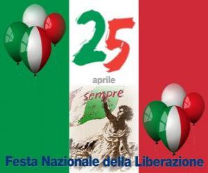 Puzle Den osvobození, italský národní svátek slaví 25. dubna