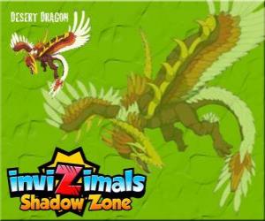Puzle Desert Dragon. Invizimals Shadow Zone. Tento výkonný drak ovládá slunce a žije v jeskyních pouště Gobi