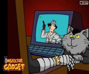 Puzle Doktor Dráp s jeho obsahem tuku kočku MAD Cat. Doktor Clawn je vůdce zla MAD organizace