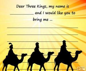 Puzle Dopis do tří králů