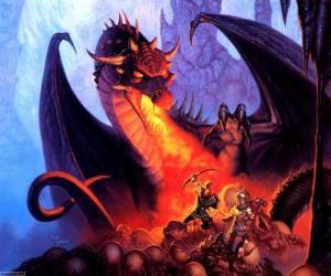 Puzle Dragon házení oheň skrze ústa