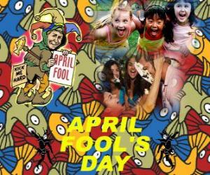 Puzle Dubna bláznů den slaven 1. dubna věnovaná vtipy v mnoha zemích
