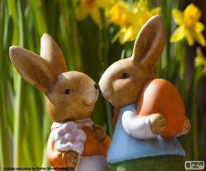 Puzle Dva králíky velikonoční