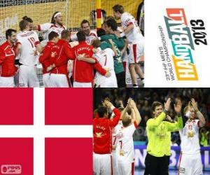 Puzle Dánsko v házené 2013 Mistrovství světa stříbrné medaile