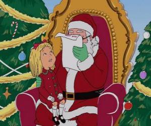 Puzle Dívka mluví s Santa Claus