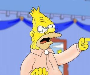 Puzle Dědeček Abraham Simpson otec Homer Simpson