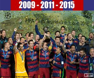Puzle FC Barcelona, světa ve fotbale klubů 2015