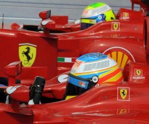 Puzle Fernando Alonso, Felipe Massa - Ferrari - Grand Prix Maďarska 2010