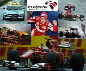 Puzle Fernando Alonso oslavuje vítězství v korejském Grand Prix (2010)