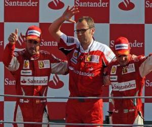 Puzle Fernando Alonso, Stefano Domenicali, Felipe Massa, Monza, 2010