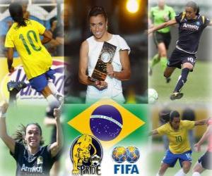 Puzle FIFA ženského světa hráč roku 2010 vítěz Marta Vieira da Silva