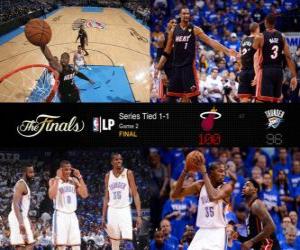 Puzle Finále NBA 2012, hra 2, Miami Heat 100 - Oklahoma City Thunder 96