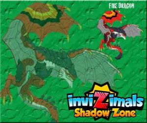 Puzle Fire Dragon. Invizimals Shadow Zone. Draci, že házet oheň od jejich úst byly bál od pradávna