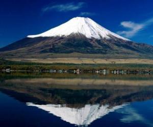 Puzle Fuji Yama vulkán je nejvyšší hora v zemi, s 3776 m Japonsko