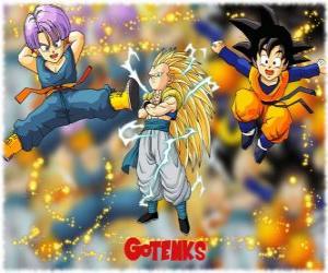 Puzle Gotenks, jedna z nejmocnějších znaků vytvořené fúzí mezi syn Goten a Trunks