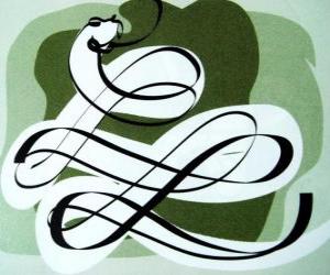 Puzle Had, znamení hada, Rok hada. Šestý čínského horoskopu znamení
