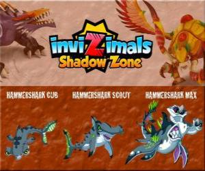 Puzle Hammershark Cub, Hammershark Scout, Hammershark Max. Invizimals Shadow Zone. Velký vyhledávač Pearl a poklady v hlubinách Tichého oceánu