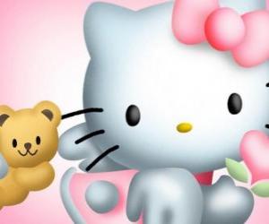 Puzle Hello Kitty s ní medvídek Tiny Chum