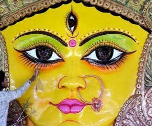 Puzle Hlava bohyně Durga, jeden z aspektů Parvati