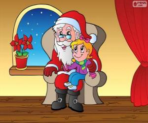 Puzle Holčička s Santa Claus
