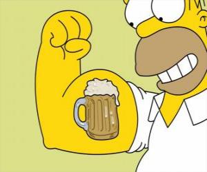 Puzle Homer Simpson pyšný na svou sílu