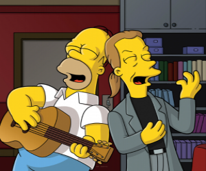 Puzle Homer Simpson zpěv s přítelem