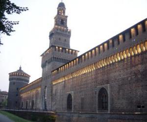 Puzle Hrad Castello Sforzesco, Itálie