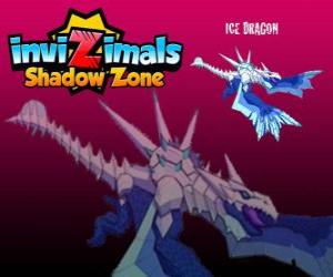 Puzle Ice Dragon. Invizimals Shadow Zone. Žije v ledovcích v Antarktidě pláně ledu, zmrazená kůže ho chrání