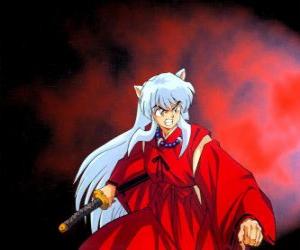 Puzle Inuyasha, napůl-zloduch z feudálního Japonska, kde žije vzrušující dobrodružství