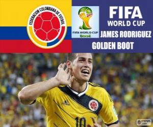 Puzle James Rodriguez, Zlatá kopačka. Brazílie 2014 mistrovství světa ve fotbale