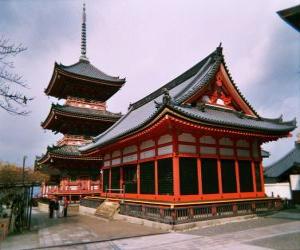 Puzle Japonský chrám Kijomizu-dera, ve starobylém městě Kjóto, Japonsko