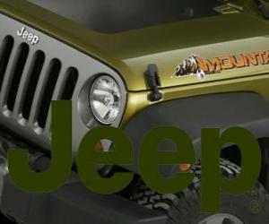 Puzle Jeep logo, Terénní vozidlo vozů značky z USA