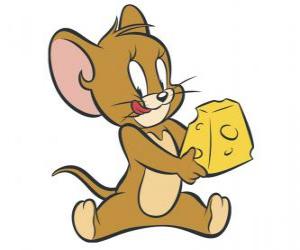 Puzle Jerry jíst lahodný kousek sýra