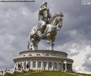 Puzle Jezdecká socha Čingischána, Mongolsko