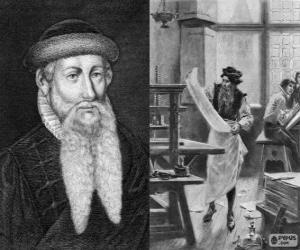 Puzle Johannes Gutenberg (1398-1468), vynálezce moderního tiskařského stroje