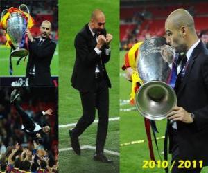 Puzle Josep Guardiola slaví 2010-2011 Ligy mistrů