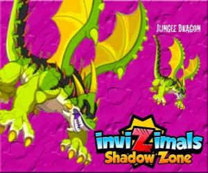Puzle Jungle Dragon. Invizimals Shadow Zone. Draci mají džungle silná zbraň, kyselina, která plivat proti nepříteli