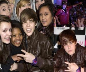 Puzle Justin Bieber se svými fanoušky