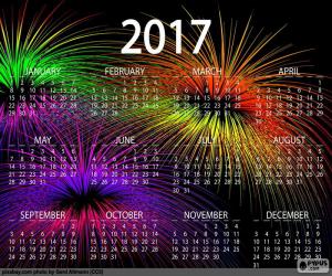Puzle Kalendář 2017, šťastný nový rok