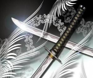 Puzle Katana je nejznámější zbraní z ninja a samuraj