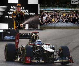 Puzle Kimi Raikkonen slaví vítězství v Grand Prize Abú Dhabí 2012
