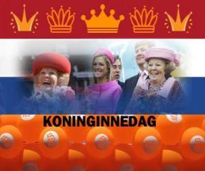 Puzle Koninginnedag nebo Královna má den, národní svátek v Nizozemí 30. dubna na oslavu narozenin královny