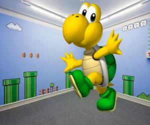 Puzle Koopa Troopa, bipedální želvy jsou nepřátelé ve hře Mario