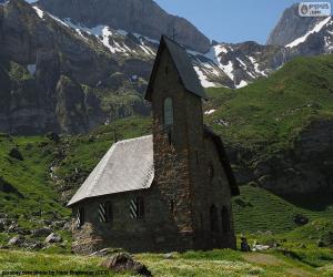 Puzle Kostel z vysoké hory, Švýcarsko