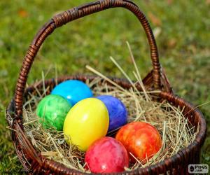 Puzle Košík na velikonoční vajíčka